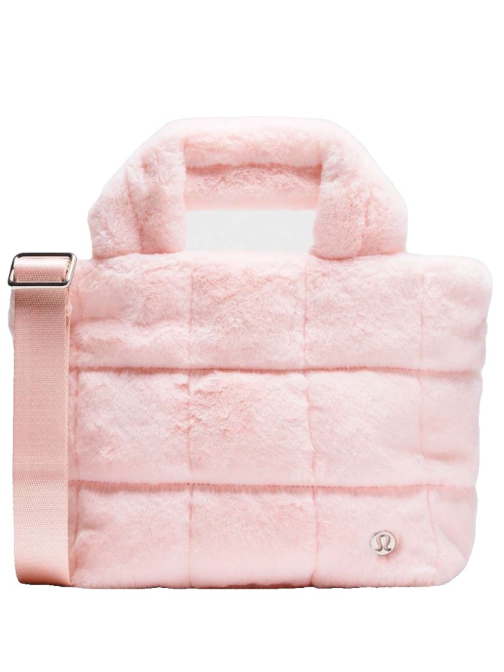 New Lululemon Quilted Grid Tote Mini Plush Fleece 5L - PINK